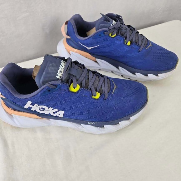 Hoka One One Elevon 2 Women 9 Blue Peach Running Shoes ProFly Trainers 1106478 - Picture 3 of 9